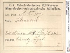 Etiketten zu Tetraedrit (NHMW-MIN-Ak207)